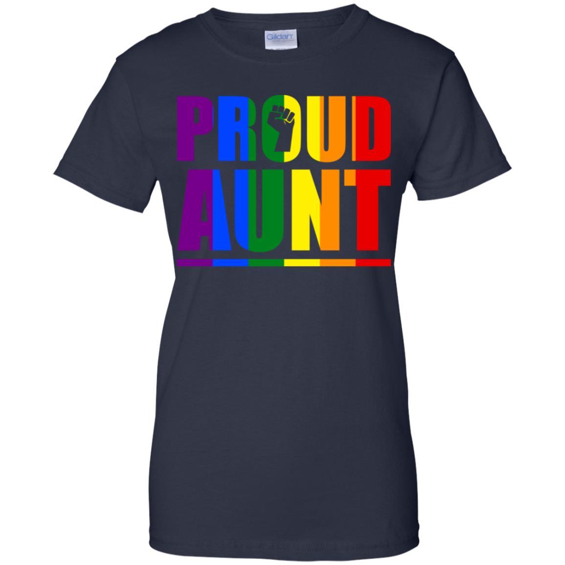Proud Aunt Lesbian Pride Month LGBT-T-Shirt & Hoodie-Women's T-Shirt-Navy