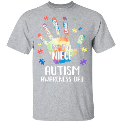 Support Autism Awareness For My Niece Puzzle Gift-T-Shirt & Hoodie-Classic T-Shirt-Sport Grey