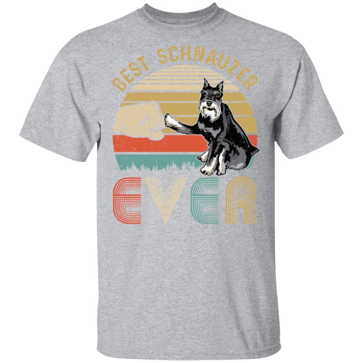 Vintage Best Schnauzer Dad Ever Bump Fit Funny Dad Gifts-T-Shirt & Hoodie-Classic T-Shirt-Sport Grey