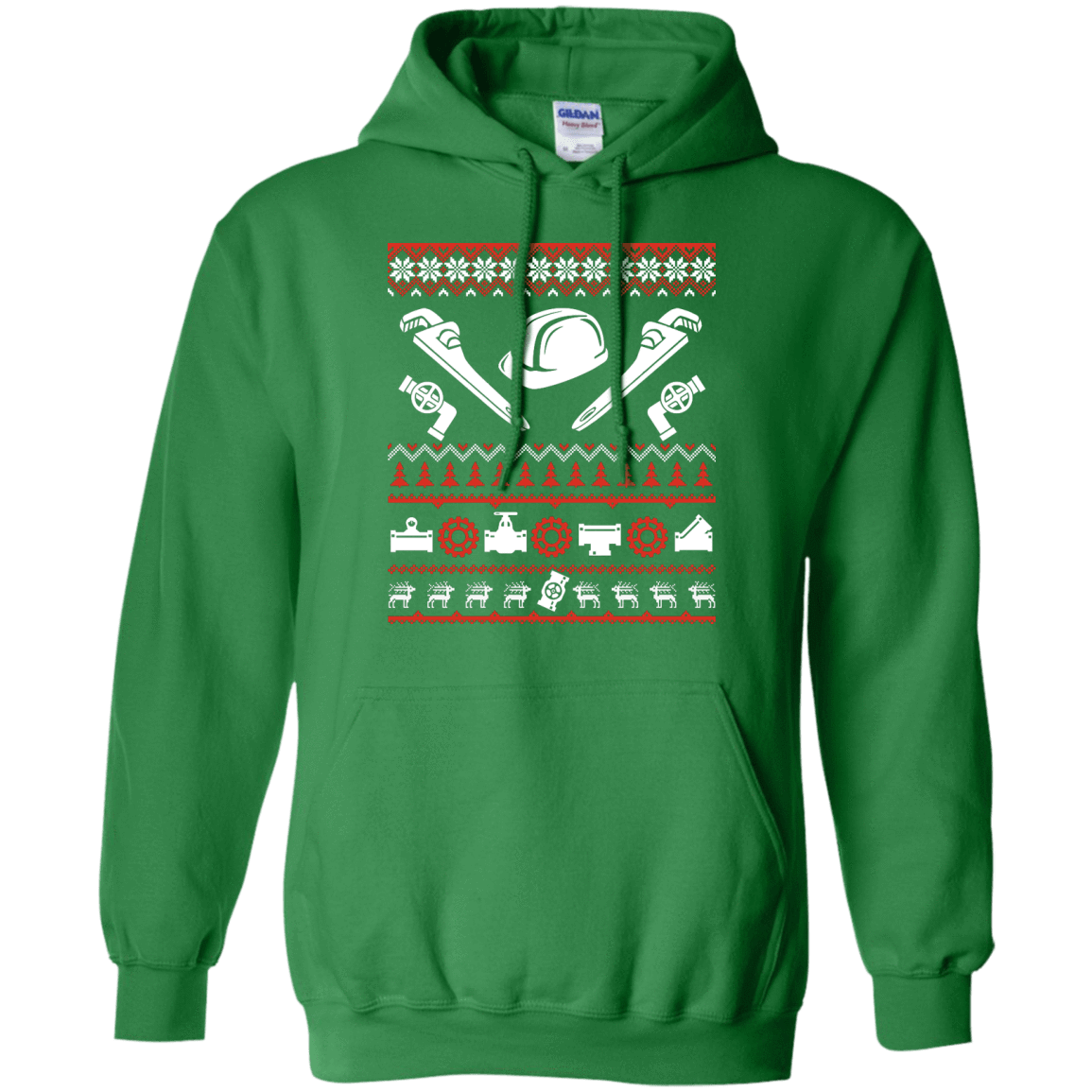 Pipefitter Christmas Sweater-T-Shirt & Hoodie-Pullover Hoodie-Irish Green