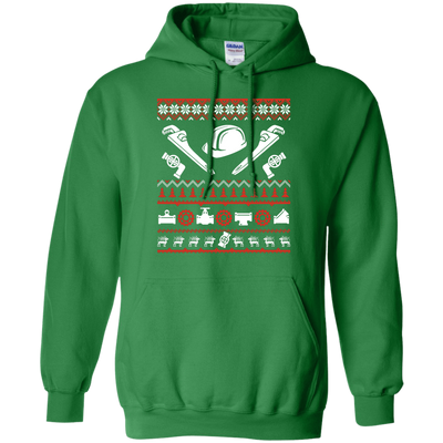 Pipefitter Christmas Sweater-T-Shirt & Hoodie-Pullover Hoodie-Irish Green