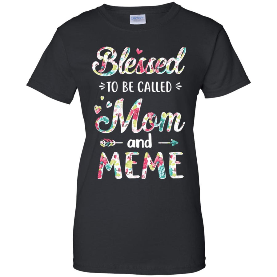 Mothers Day Gifts Blessed To Be Called Mom And Meme-T-Shirt & Hoodie-Women's T-Shirt-Black