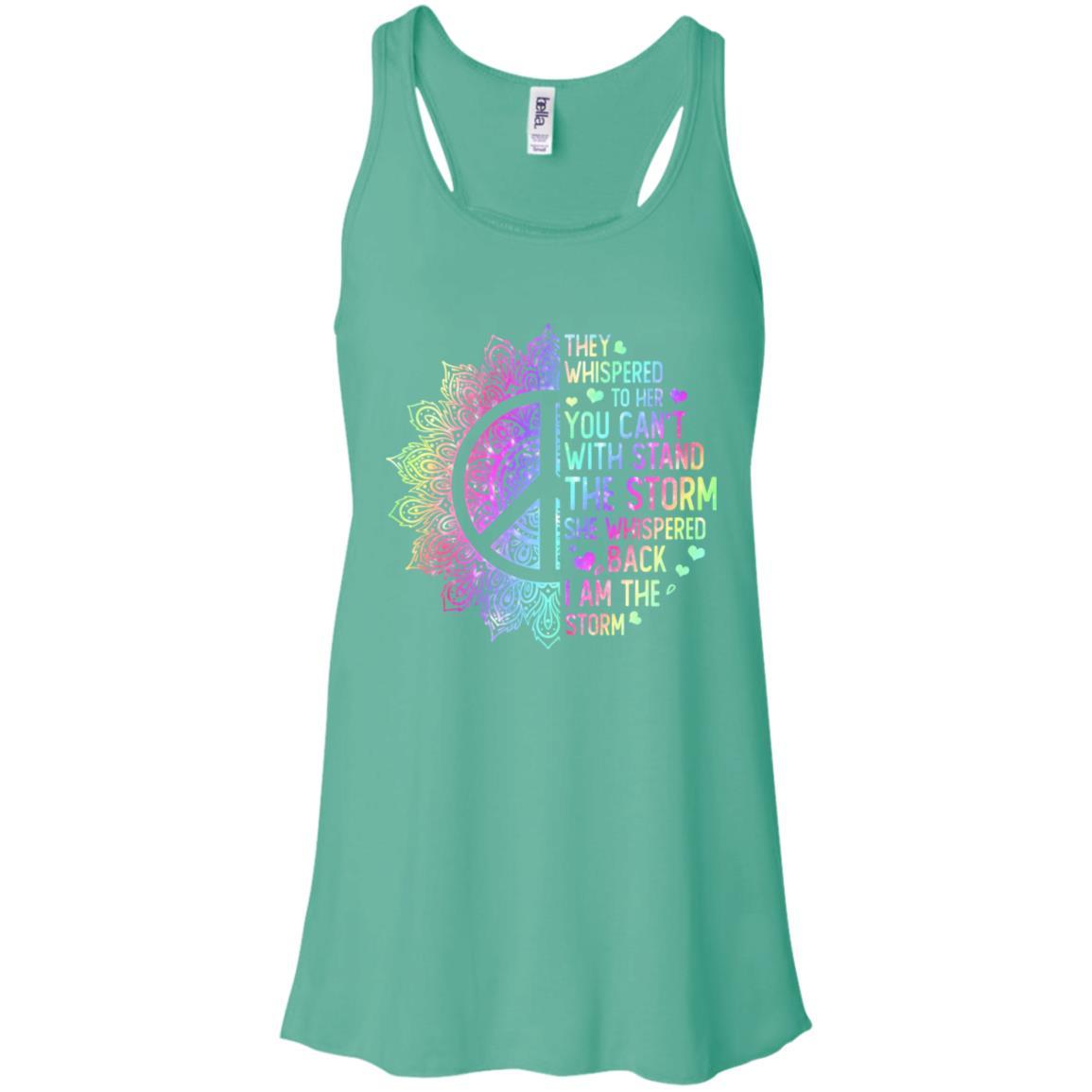 They Whispered To Her You Can't With Stand The Storm-T-Shirt & Tank Top-Women's Flowy Racerback Tank-Teal
