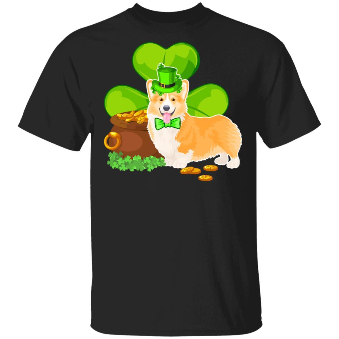 Corgi St Patrick's Day Irish Dog Lover Funny Gifts-T-Shirt & Hoodie-Classic T-Shirt-Black