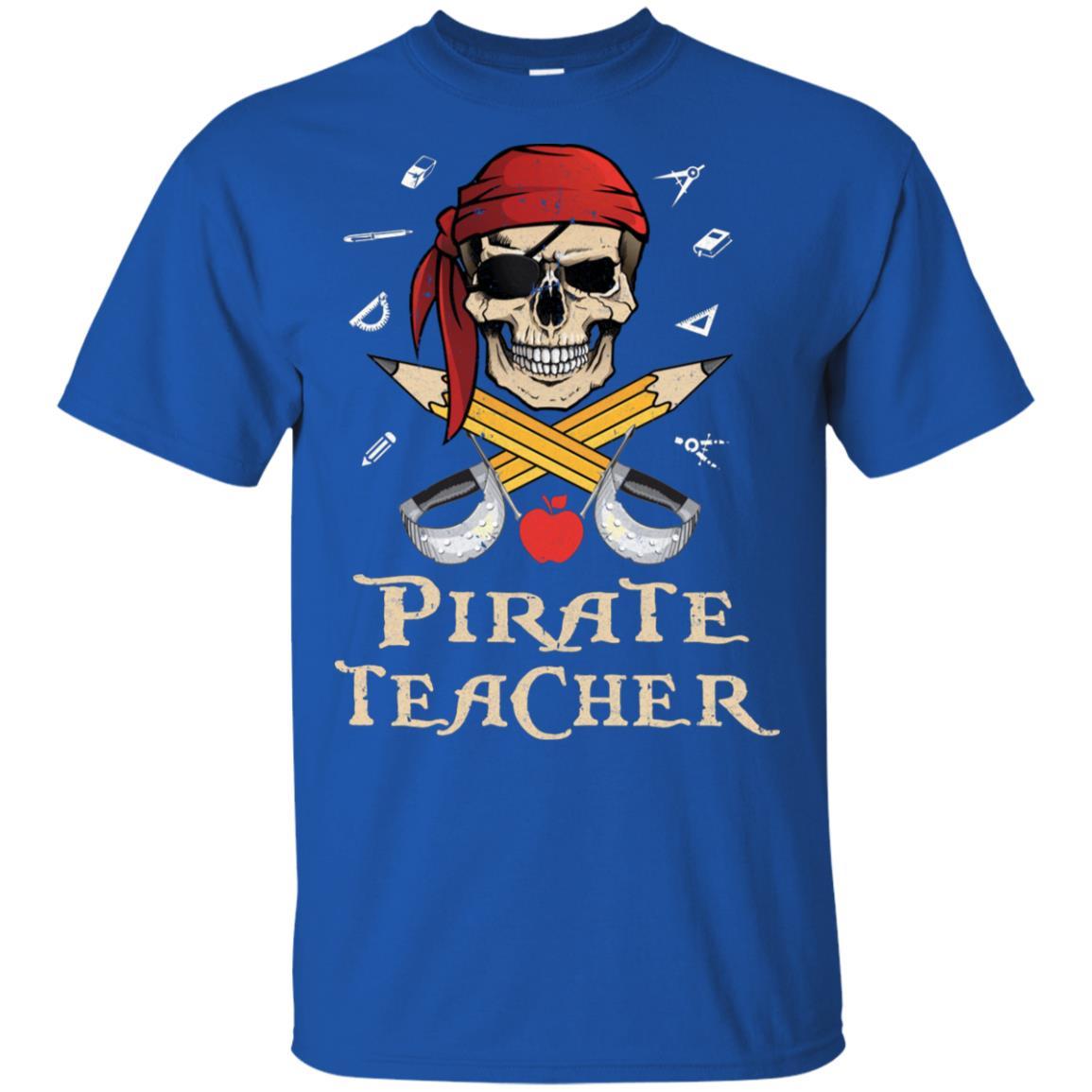 Funny Pirate Teacher Halloween Skull Adult Gift-T-Shirt & Hoodie-Classic T-Shirt-Royal