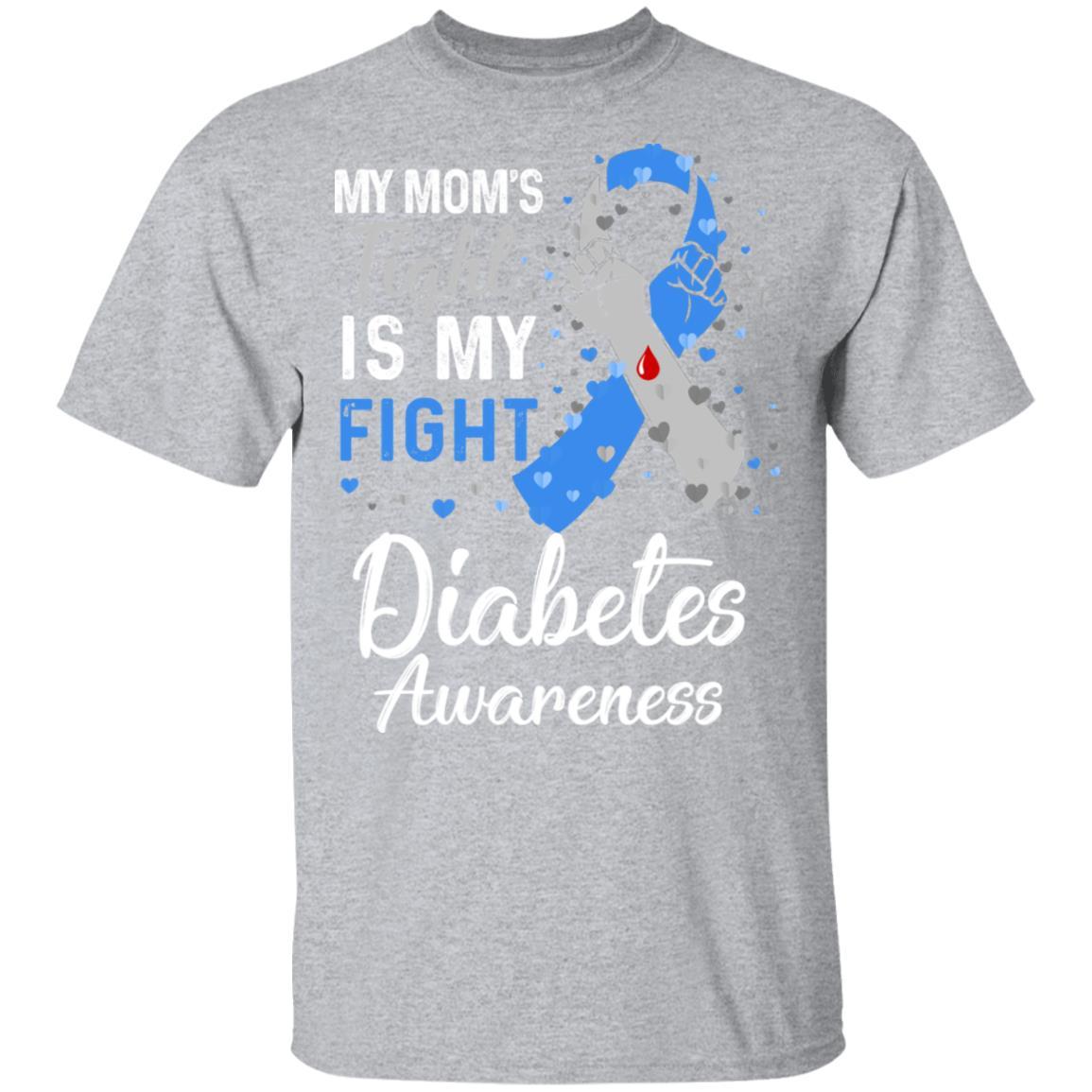 My Mom's Fight Is My Fight Diabetes Awareness-T-Shirt & Hoodie-Classic T-Shirt-Sport Grey