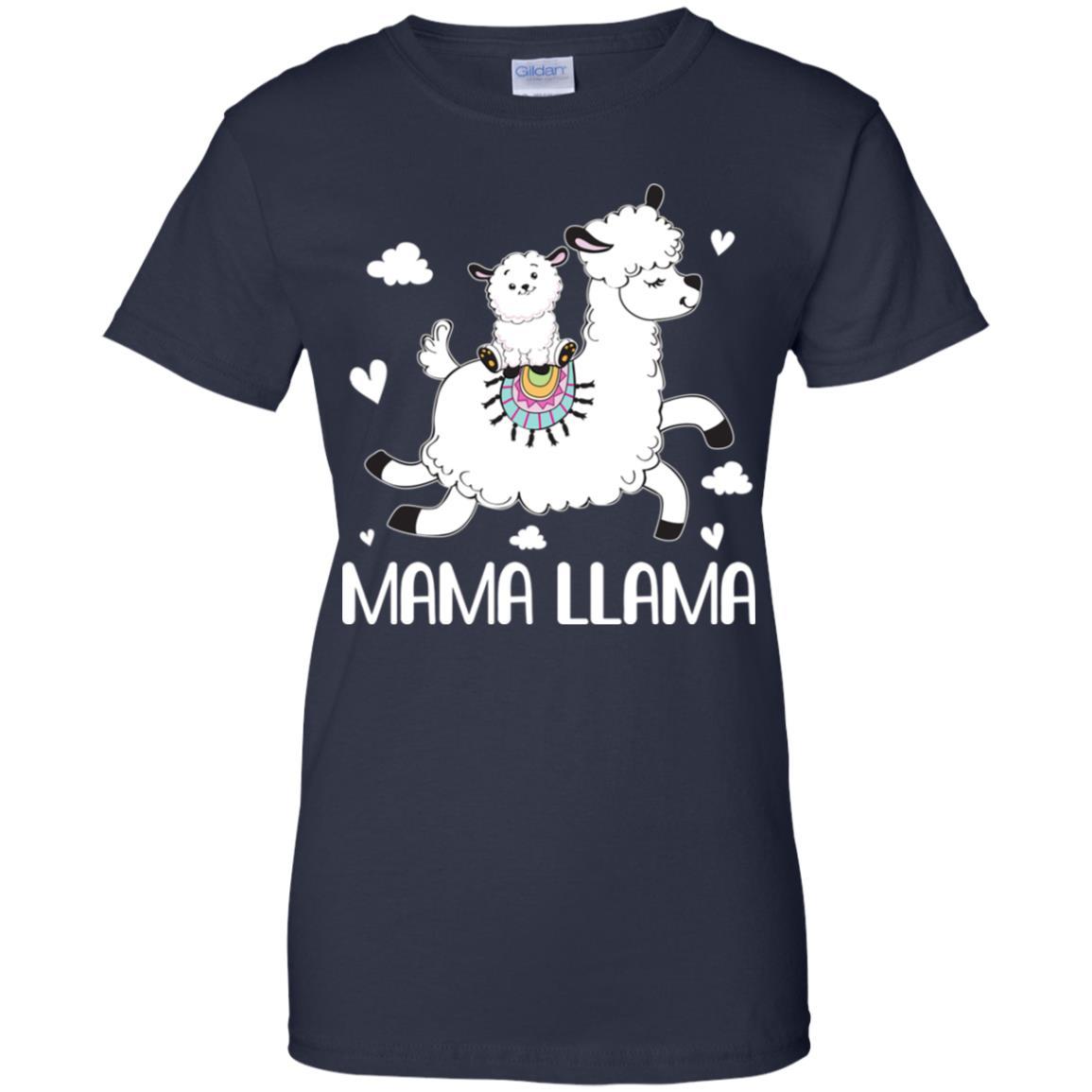 Mama Llama Cute Mother's Day Gift For Mom-T-Shirt & Hoodie-Women's T-Shirt-Navy