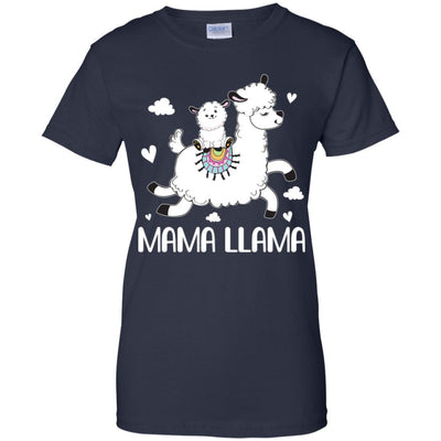 Mama Llama Cute Mother's Day Gift For Mom-T-Shirt & Hoodie-Women's T-Shirt-Navy