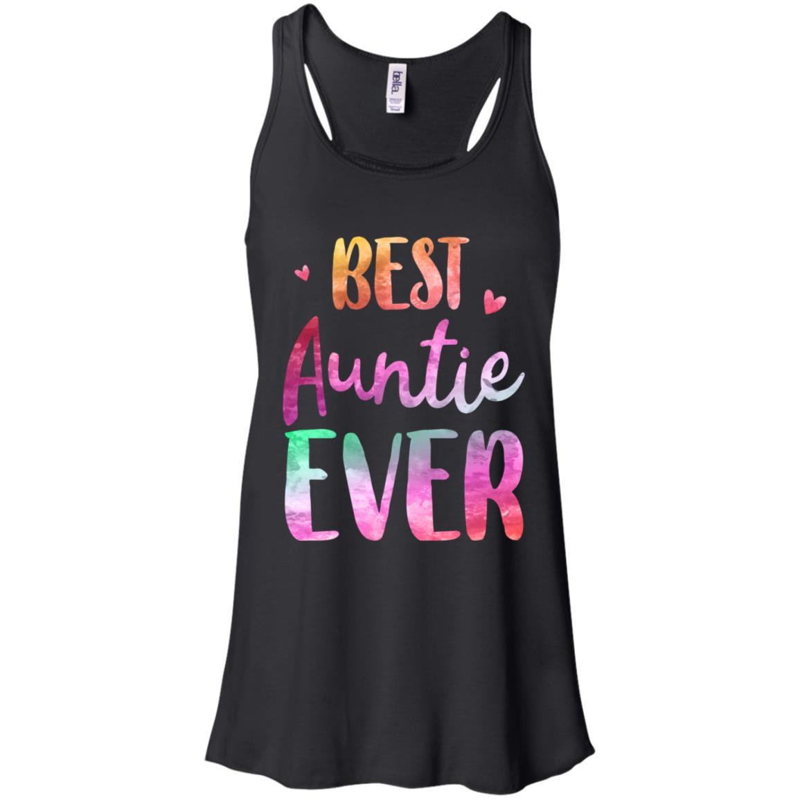 Best Auntie Ever Cute Funny Mothers Day Gift-T-Shirt & Tank Top-Women's Flowy Racerback Tank-Black