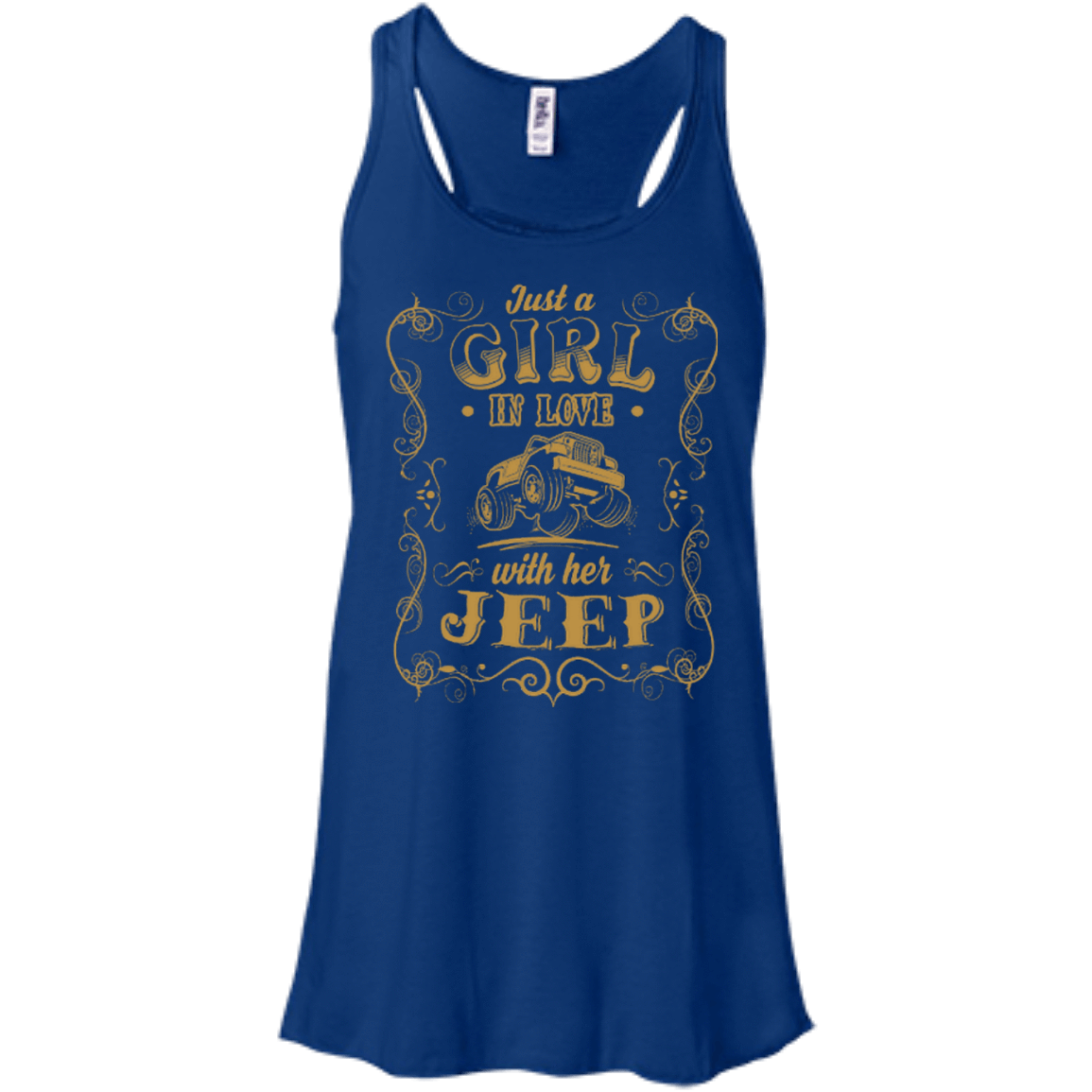 Just A Girl In Love With Her Jeep-T-Shirt & Hoodie-Women's Flowy Racerback Tank-True Royal