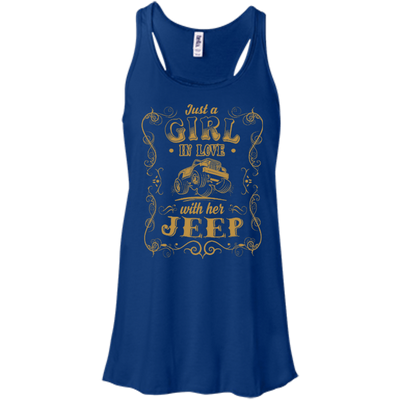 Just A Girl In Love With Her Jeep-T-Shirt & Hoodie-Women's Flowy Racerback Tank-True Royal
