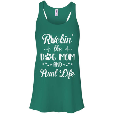 Rockin The Dog Mom Aunt Life Dog Lovers Mothers Day-T-Shirt & Tank Top-Women's Flowy Racerback Tank-Kelly Green