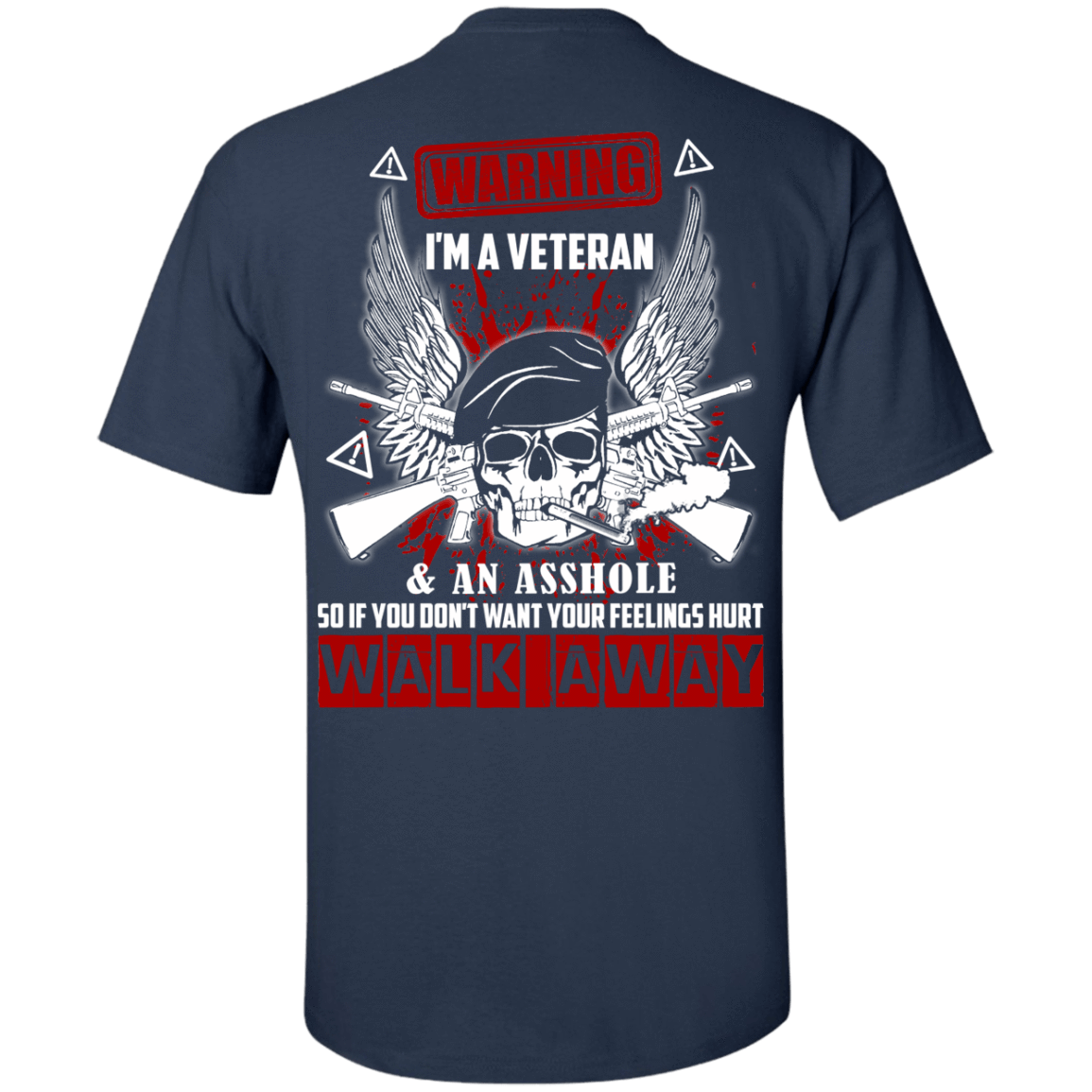 I'm A Veteran And An A**hole-T-Shirt & Hoodie-Classic T-Shirt-Navy