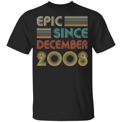 Epic Since December 2008 Vintage 13th Birthday Gifts Youth-Youth Shirt-Youth T-Shirt-Black