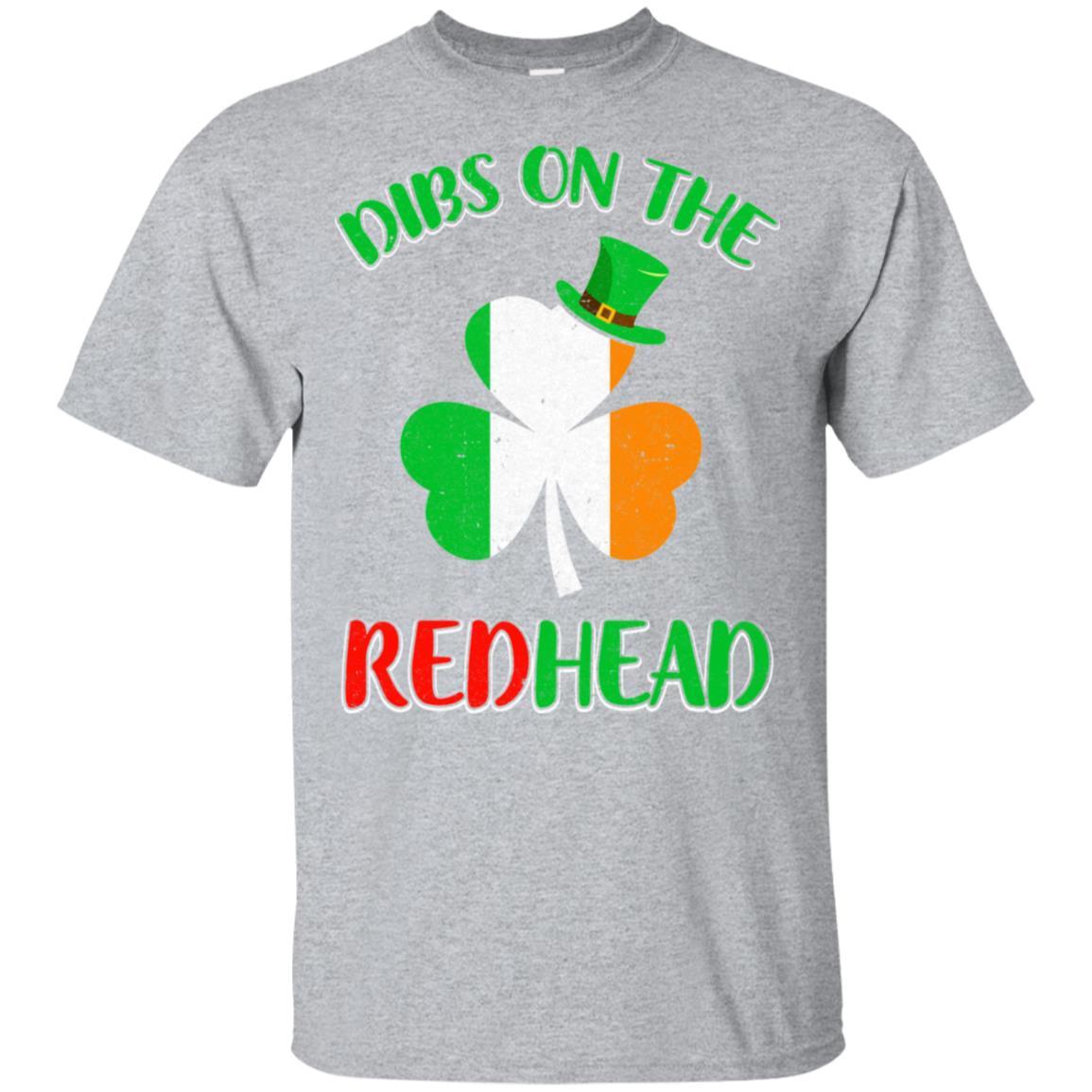 Dibs On The Redhead Funny St Patricks Day Drinking-T-Shirt & Hoodie-Classic T-Shirt-Sport Grey