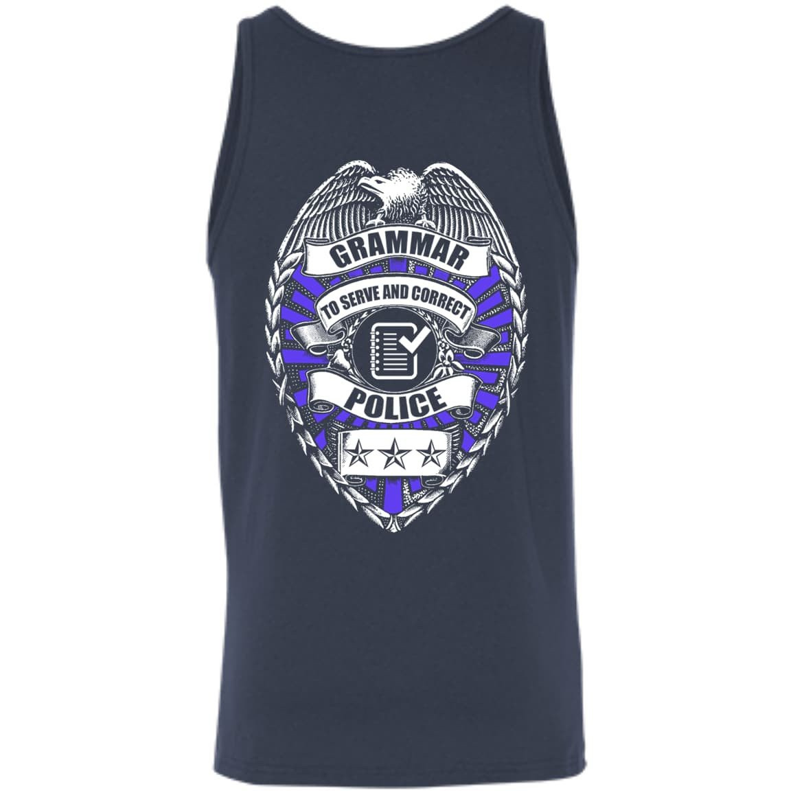 Grammar To Serve And Correct Police-T-Shirt & Hoodie-Unisex Tank-Navy