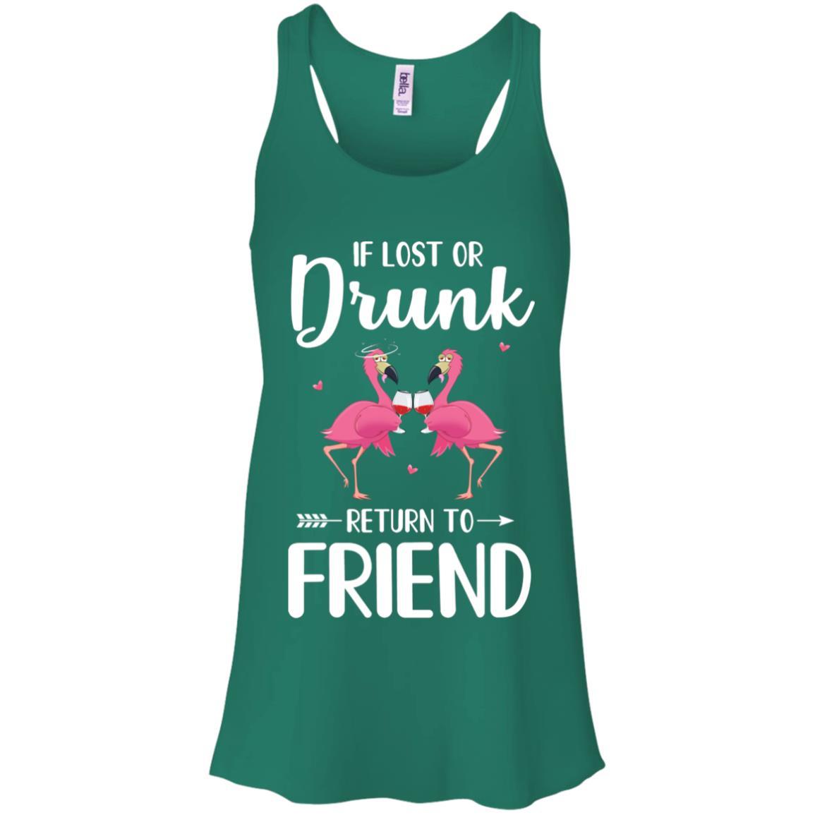 Flamingo If I Lost Or Drunk Please Return To Friend-T-Shirt & Tank Top-Women's Flowy Racerback Tank-Kelly Green