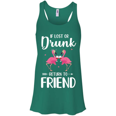 Flamingo If I Lost Or Drunk Please Return To Friend-T-Shirt & Tank Top-Women's Flowy Racerback Tank-Kelly Green