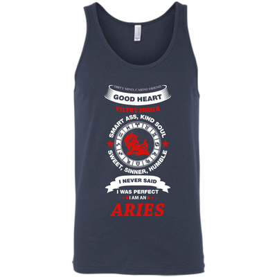 I Never Said I Was Perfect I Am An ARIES-T-Shirt & Hoodie-Unisex Tank-Navy
