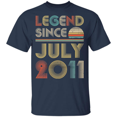 Legend Since July 2011 Vintage 10th Birthday Gifts Youth-Youth Shirt-Youth T-Shirt-Navy