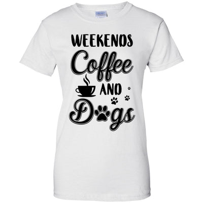 Weekends Coffee And Dogs Lover Gifts-T-Shirt & Tank Top-Women's T-Shirt-White