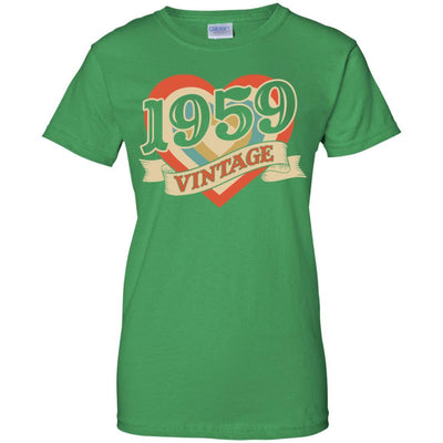 Vintage Retro Classic Heart Made In 1959 62th Birthday-T-Shirt & Tank Top-Women's T-Shirt-Irish Green