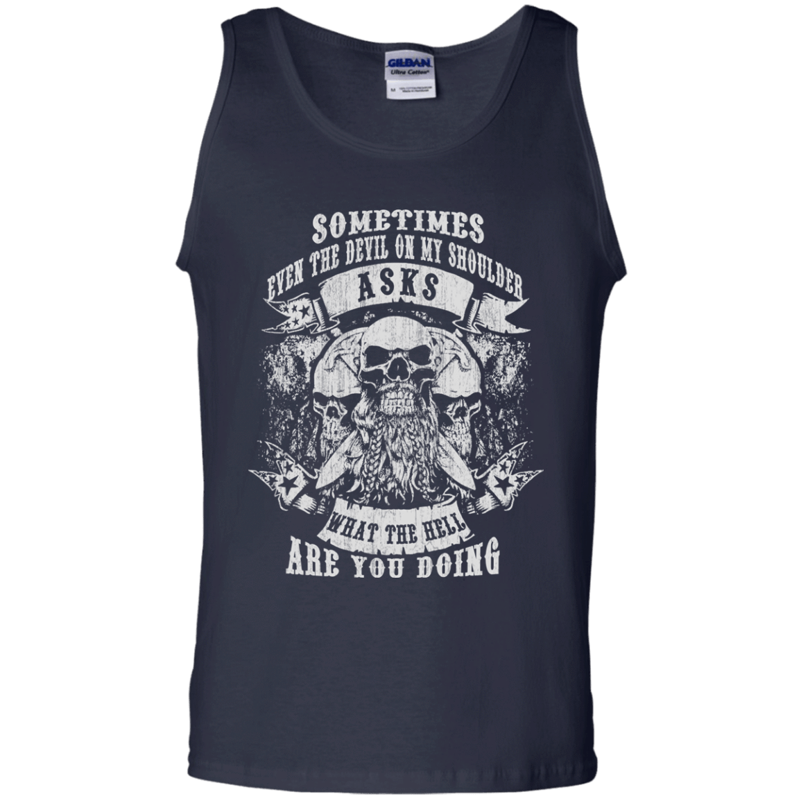 Viking What The Hell Are You Doing-T-Shirt & Hoodie-Unisex Tank-Navy