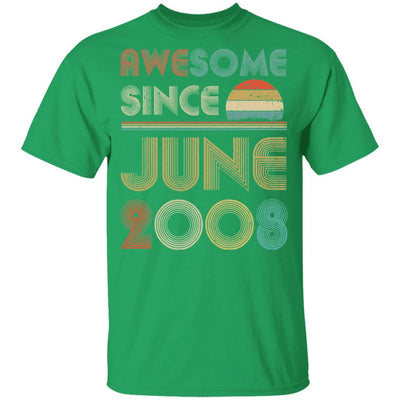 Awesome Since June 2008 Vintage 13th Birthday Gifts Youth-Youth Shirt-Youth T-Shirt-Irish Green