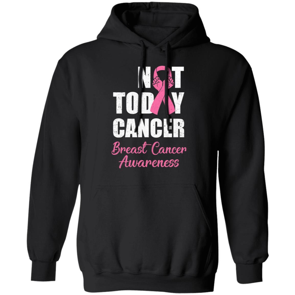 Support Breast Cancer Awareness Pink Ribbon Not Today-T-Shirt & Hoodie-Pullover Hoodie-Black