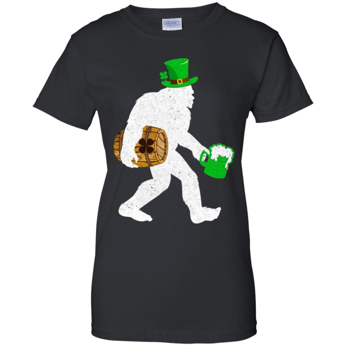 Shamrock Irish Drunk Bigfoot St Patrick's Day-T-Shirt & Hoodie-Women's T-Shirt-Black