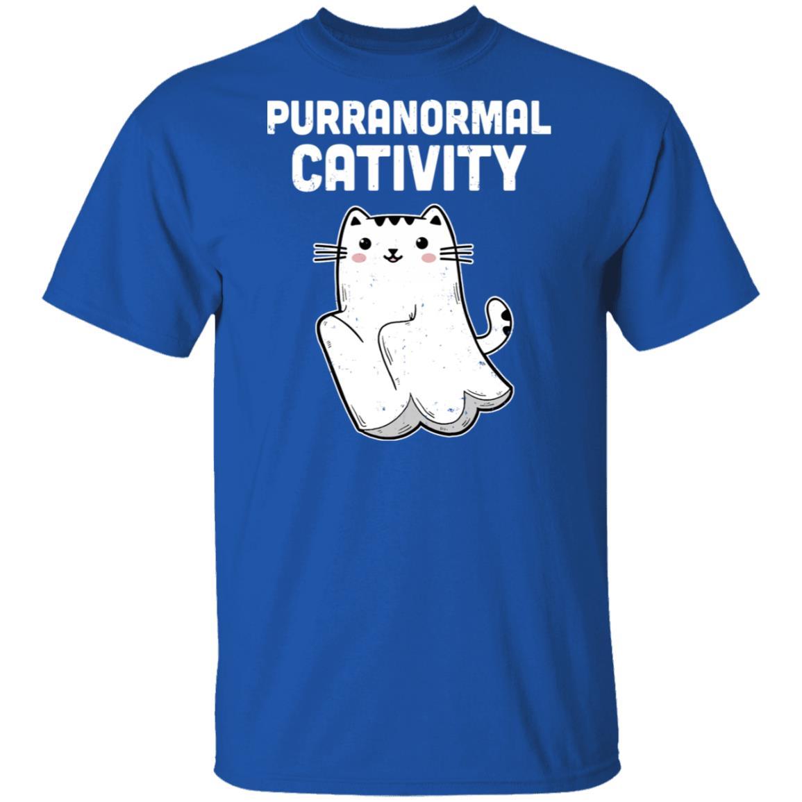 Halloween Funny Purranormal Cativity Ghost Cat Lovers Gifts-T-Shirt & Hoodie-Classic T-Shirt-Royal