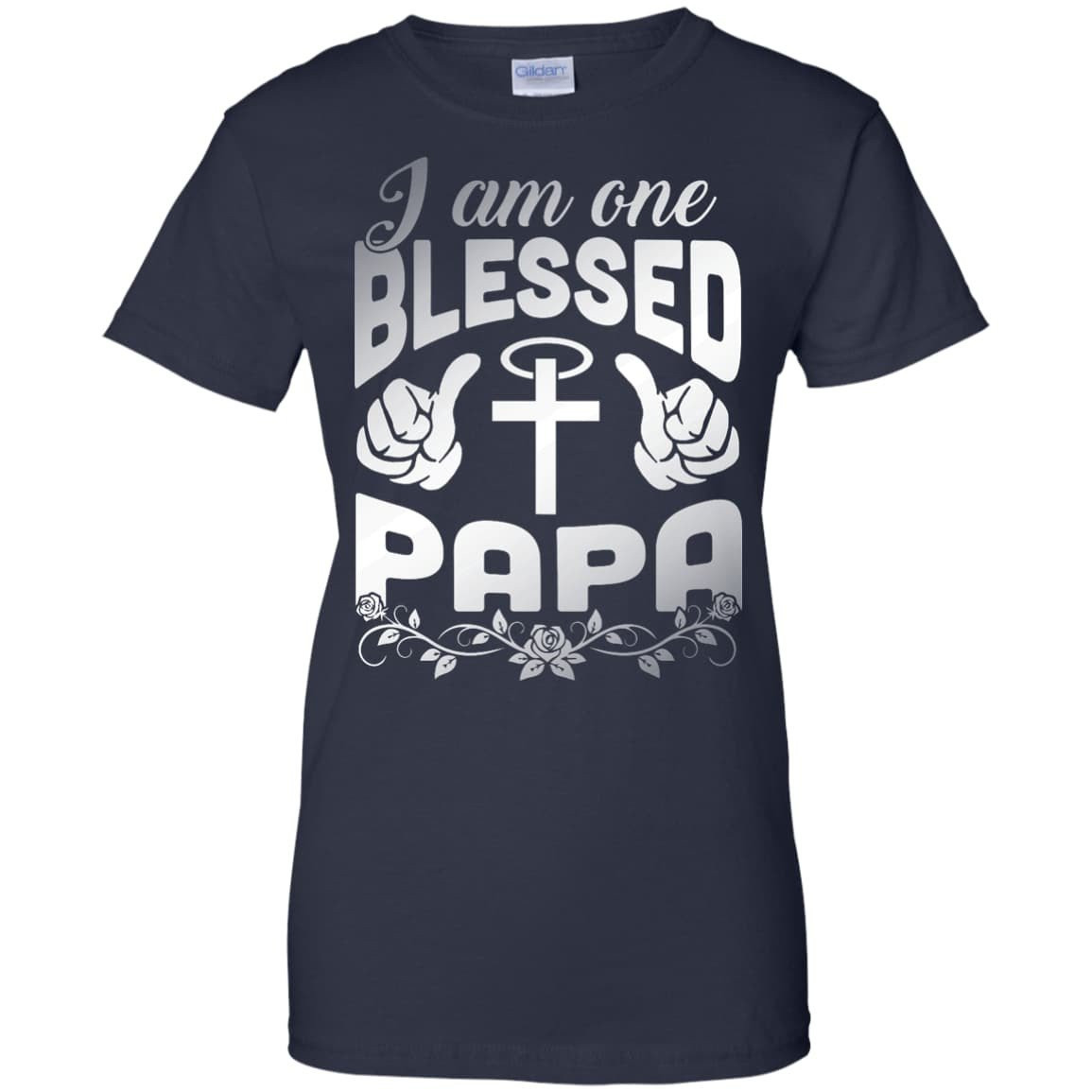 I Am One Blessed Papa-T-Shirt & Hoodie-Women's T-Shirt-Navy
