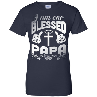 I Am One Blessed Papa-T-Shirt & Hoodie-Women's T-Shirt-Navy