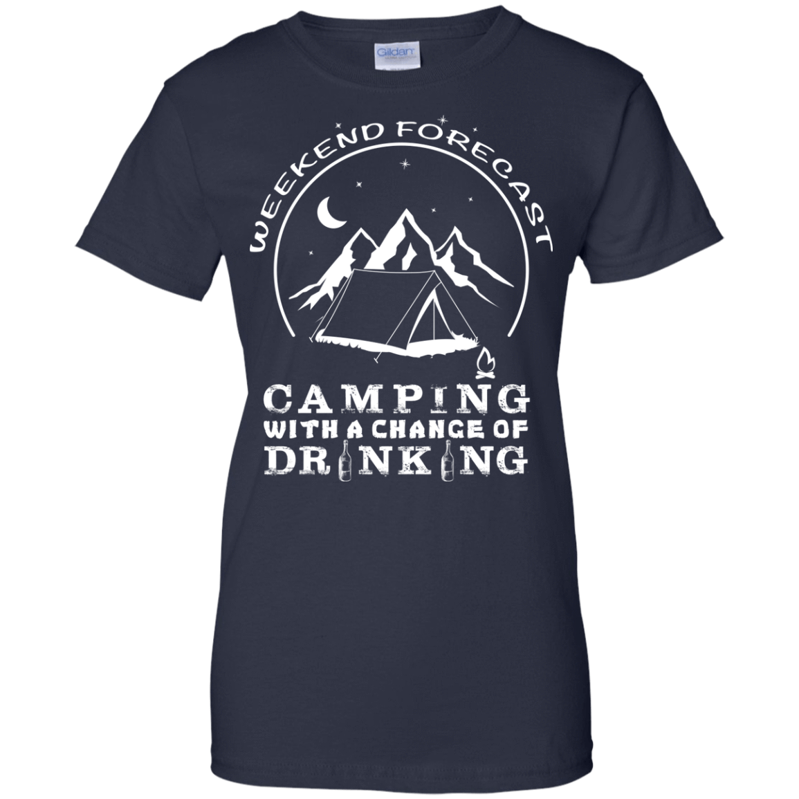 Weekend Forecast Camping-T-Shirt & Hoodie-Women's T-Shirt-Navy