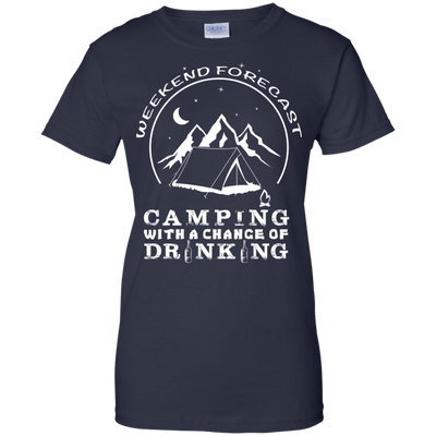 Weekend Forecast Camping-T-Shirt & Hoodie-Women's T-Shirt-Navy