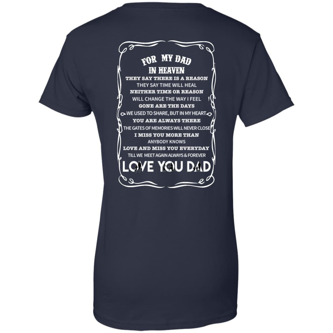 For My Dad In Heaven-T-Shirt & Hoodie-Women's T-Shirt-Navy