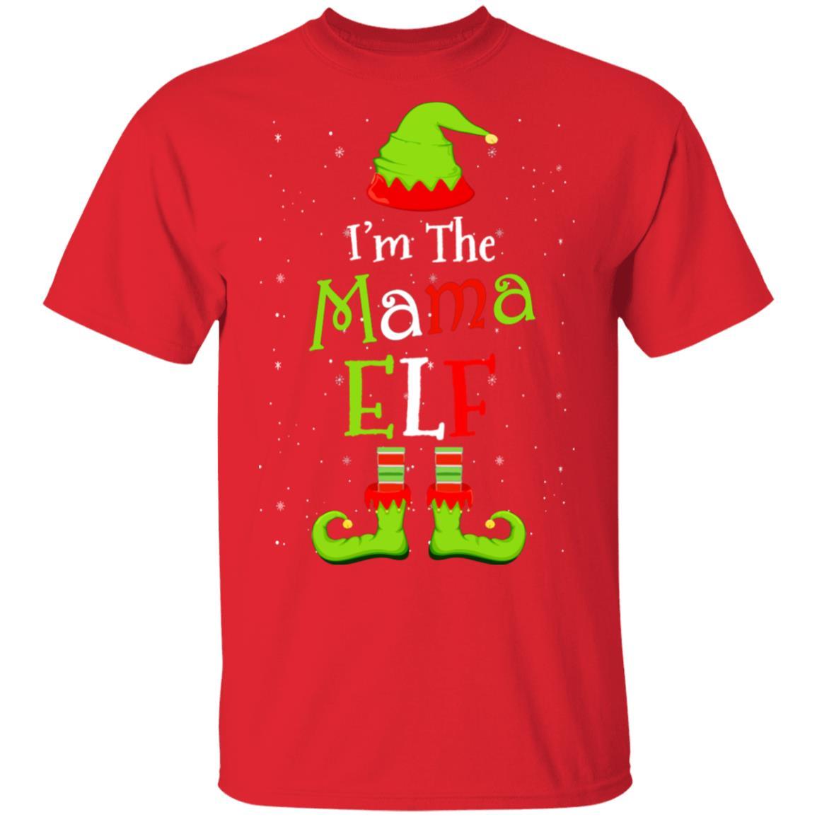 I'm The Mama Elf Family Matching Funny Christmas Group Gift-T-Shirt & Sweatshirt-Classic T-Shirt-Red