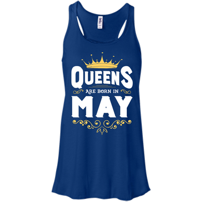 Queens Are Born In May-T-Shirt & Hoodie-Women's Flowy Racerback Tank-True Royal