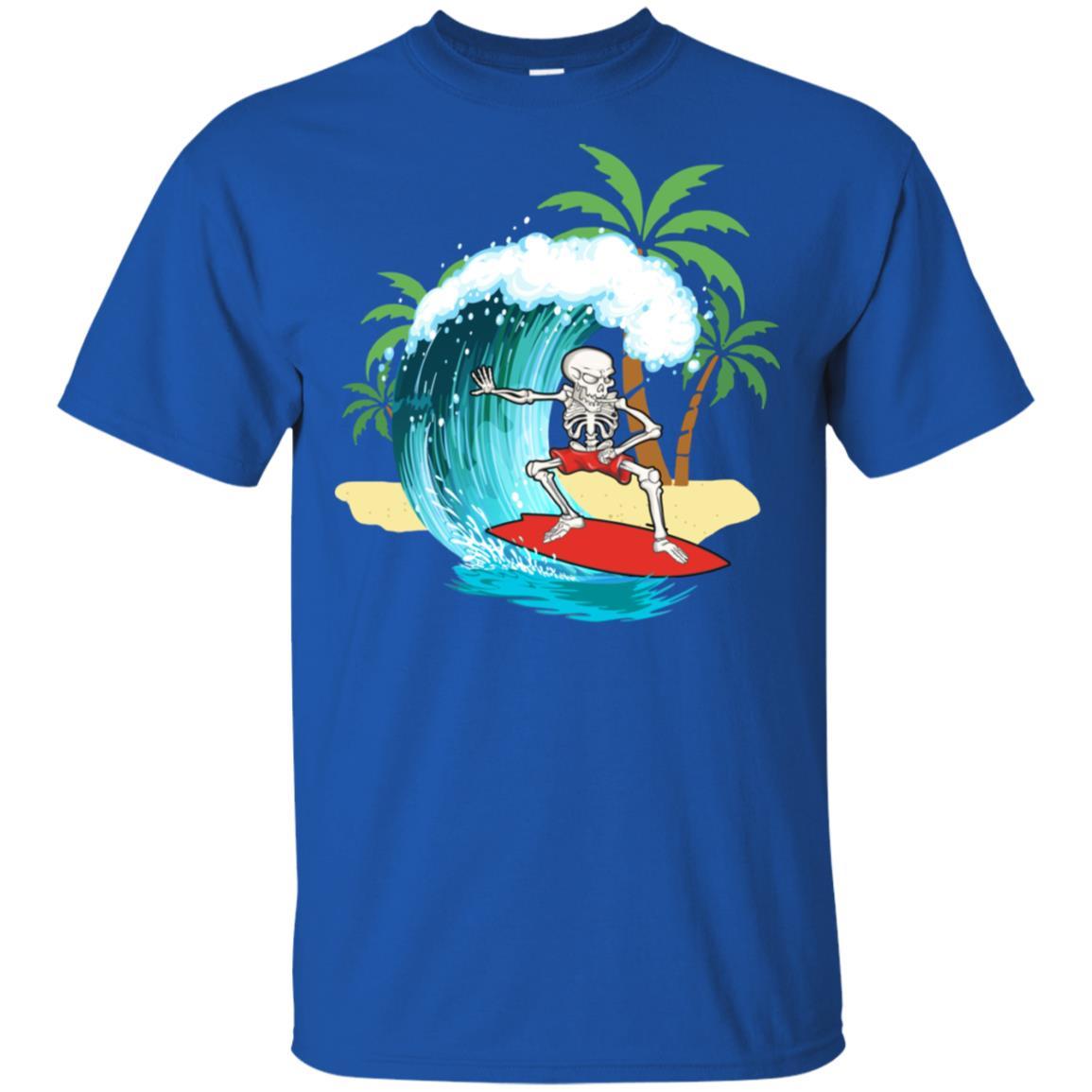 Funny Human Skeleton Skull Surfing-T-Shirt & Hoodie-Classic T-Shirt-Royal