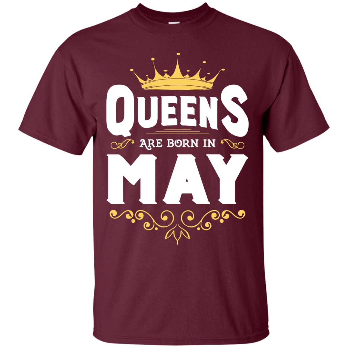 Queens Are Born In May-T-Shirt & Hoodie-Classic T-Shirt-Maroon