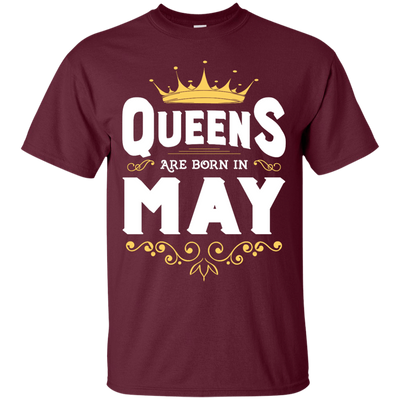 Queens Are Born In May-T-Shirt & Hoodie-Classic T-Shirt-Maroon