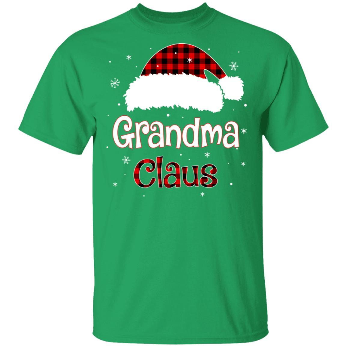 Santa Grandma Claus Red Plaid Family Pajamas Christmas Gift-T-Shirt & Sweatshirt-Classic T-Shirt-Irish Green