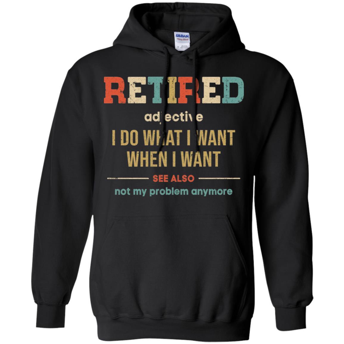 Vintage Retired Definition Funny Retirement Gift-T-Shirt & Hoodie-Pullover Hoodie-Black