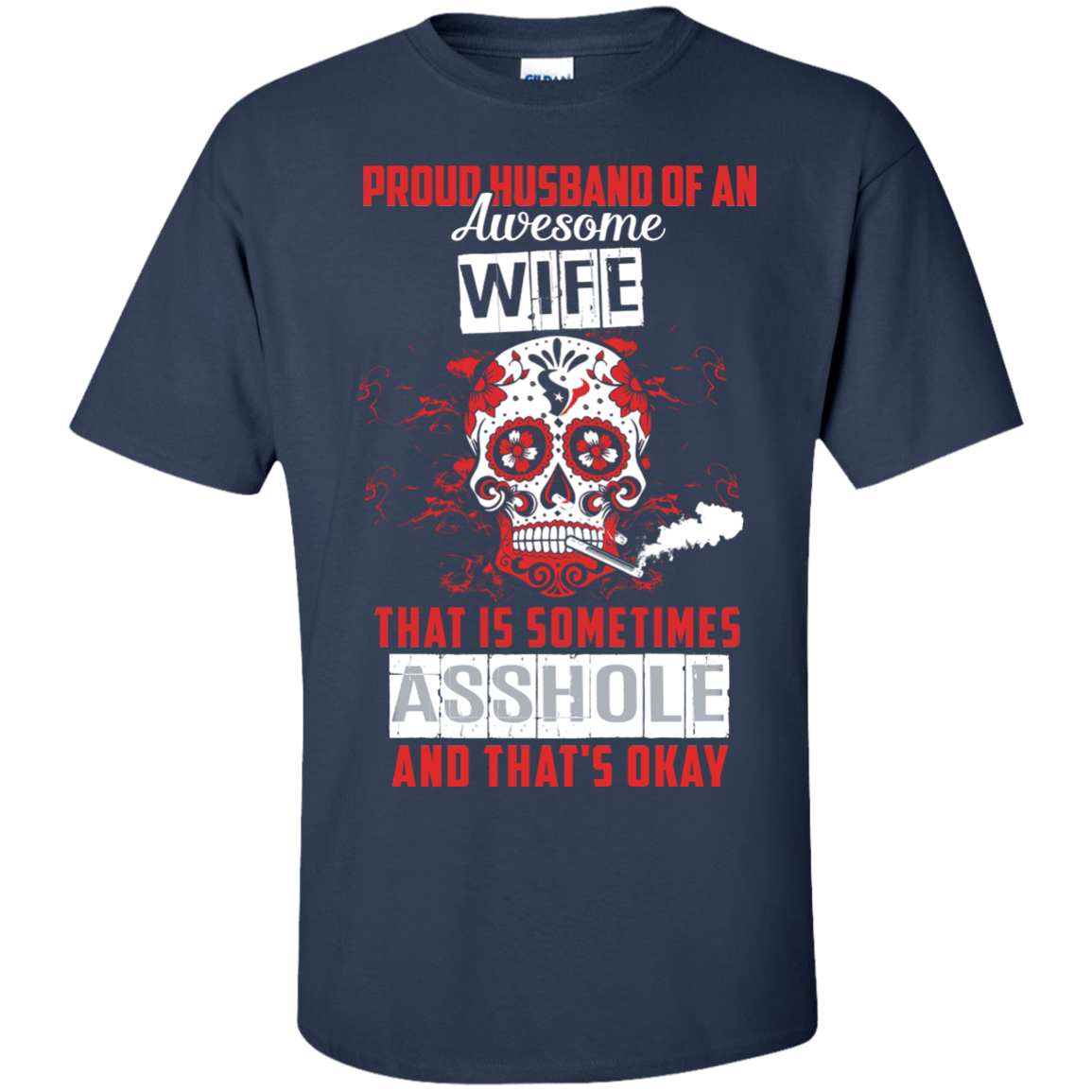 Proud Husband Of An Awesome Wife-T-Shirt & Hoodie-Classic T-Shirt-Navy