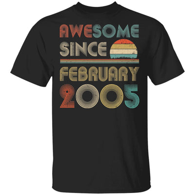 Awesome Since February 2005 Vintage 16th Birthday Gifts-T-Shirt & Hoodie-Classic T-Shirt-Black