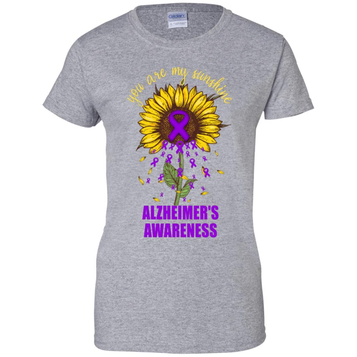 You Are My Sunshine Alzheimer's Awareness-T-Shirt & Hoodie-Women's T-Shirt-Sport Grey