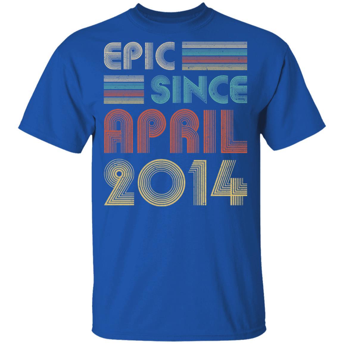 Epic Since April 2014 Vintage 7th Birthday Gifts Youth-Youth Shirt-Youth T-Shirt-Royal
