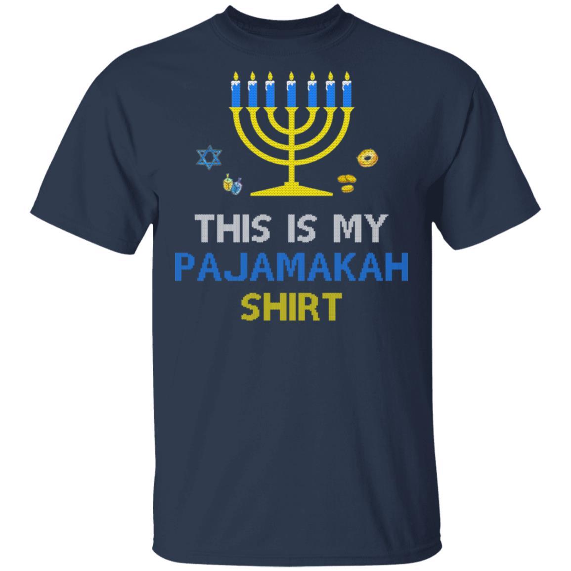 Funny Hanukkah Pajama Gift This Is My Pajamakah-T-Shirt & Sweatshirt-Classic T-Shirt-Navy