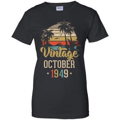 Retro Classic Vintage October 1949 72th Birthday Gift-T-Shirt & Hoodie-Women's T-Shirt-Black