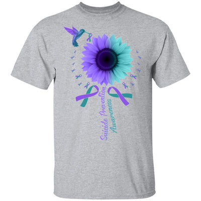 Hummingbird Sunflower Suicide Prevention Awareness-T-Shirt & Hoodie-Classic T-Shirt-Sport Grey
